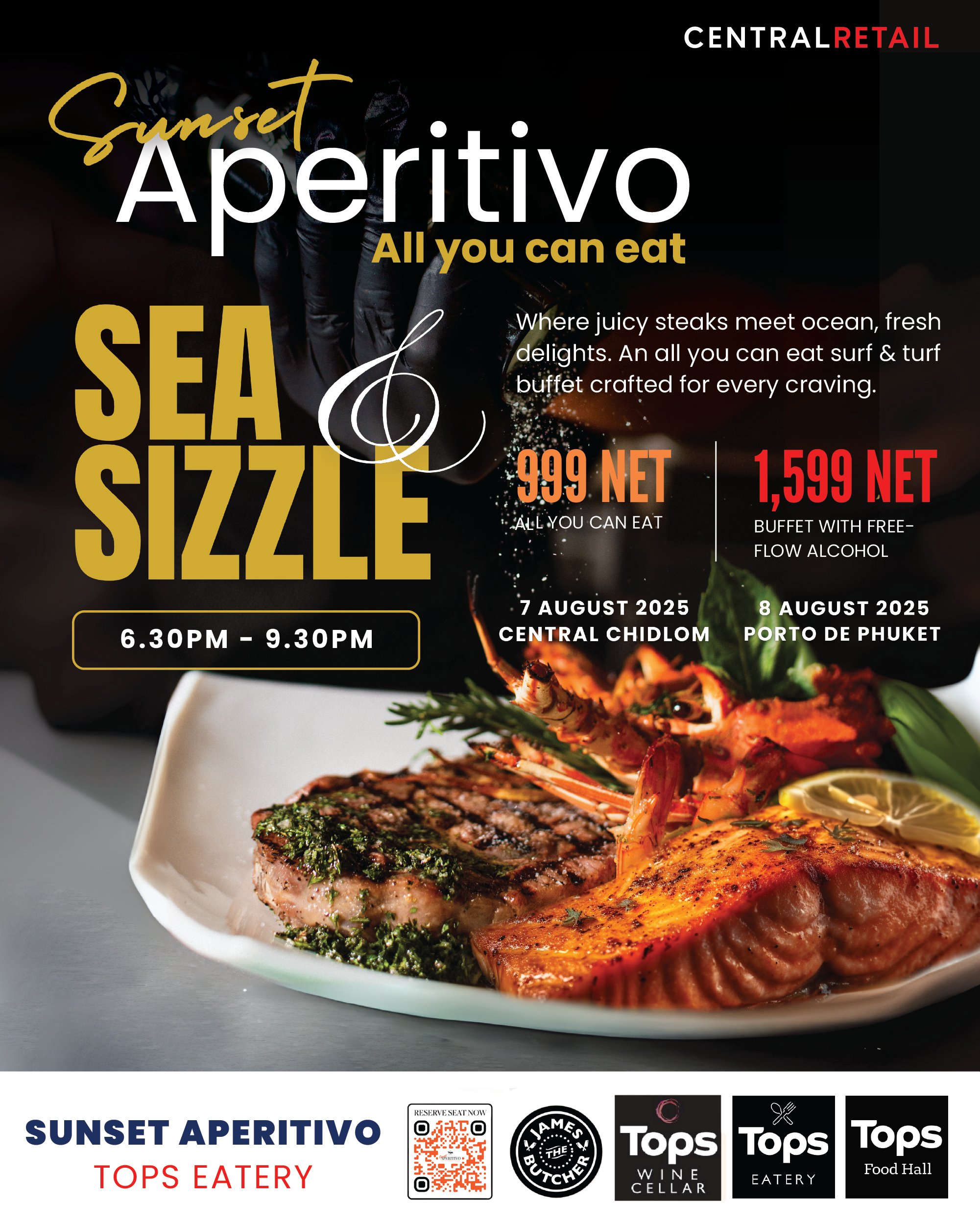 Tops EATERY Central Chidlom Sunset Aperitivo Buffet (Free Flow Alcoholic Drink)