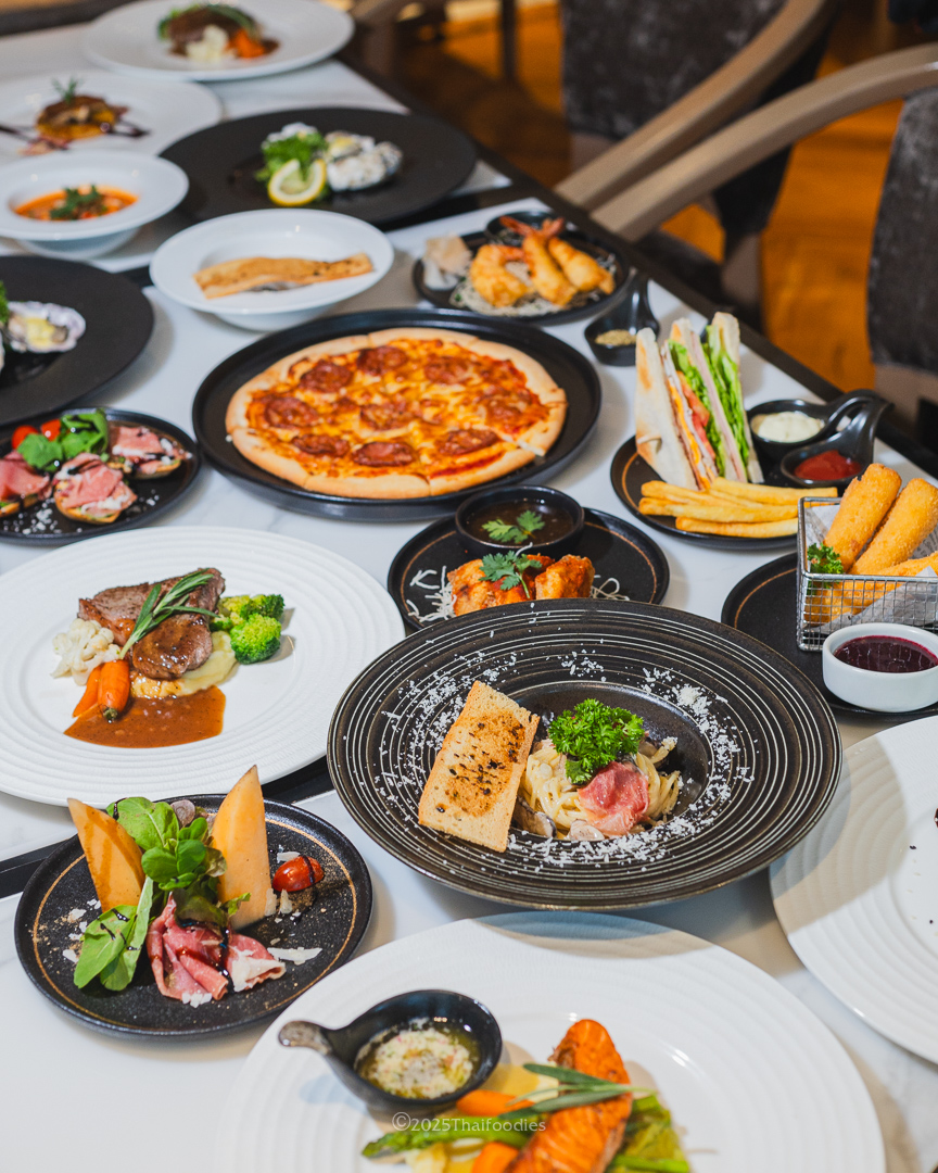 Kingston Lounge at Aira Hotel Bangkok International Buffet + 1 Premium Menu + Free Flow Alcoholic Drinks (90 Minutes)