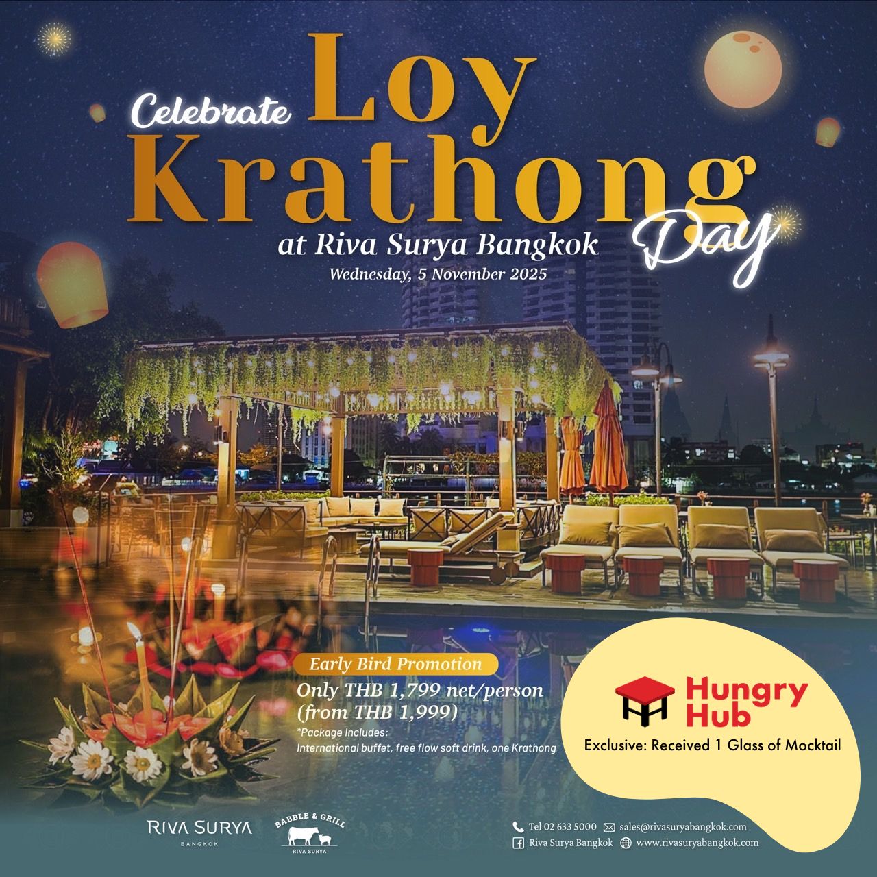 Babble and Grill at Riva Surya Bangkok International Buffet & Loy Krathong Day Celebration (5 Nov 2025) 18.30-22.30