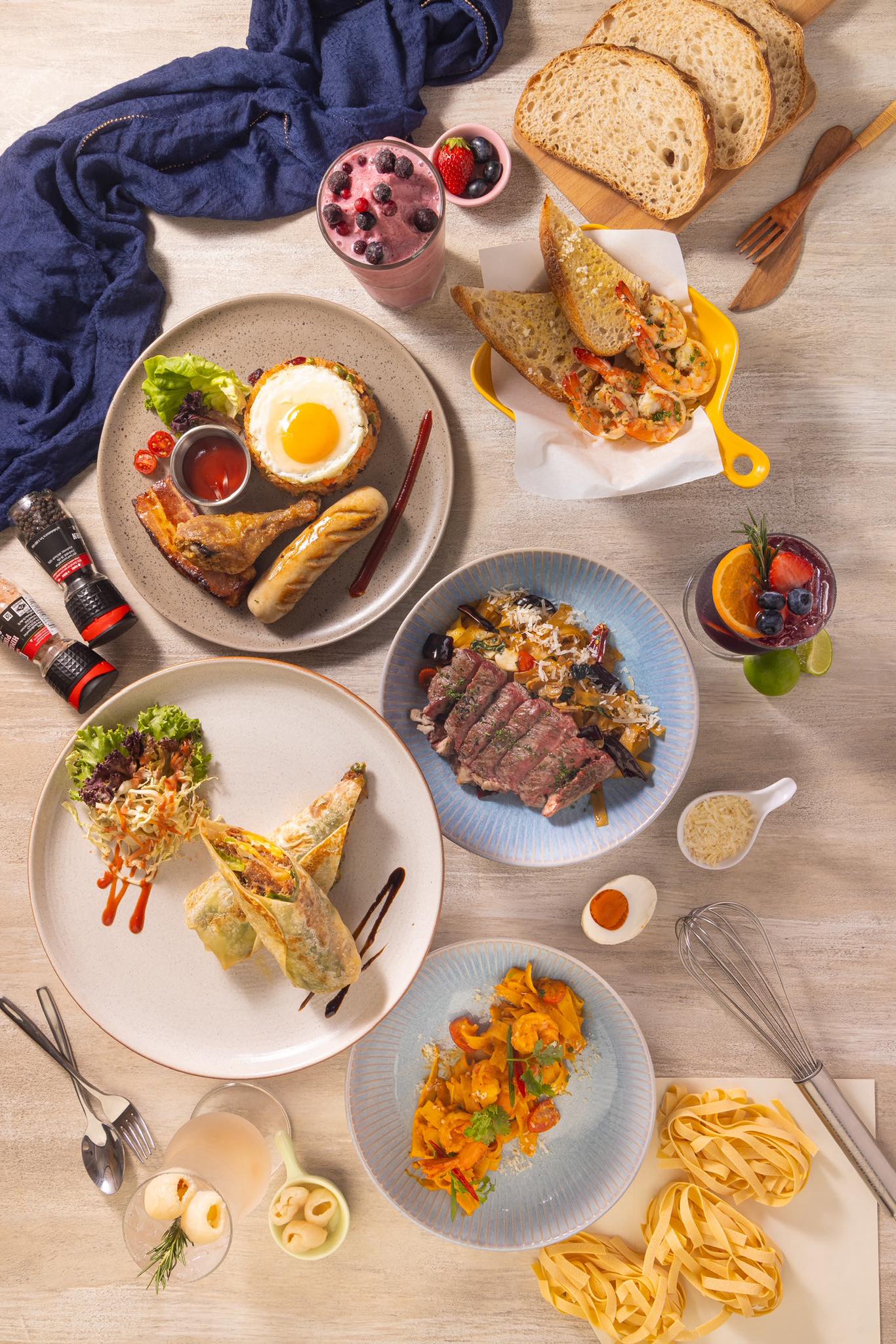 Bright Side Brunch Bar Unlimited Menu + 1 Premium Menu with Free Flow Soft Drinks 