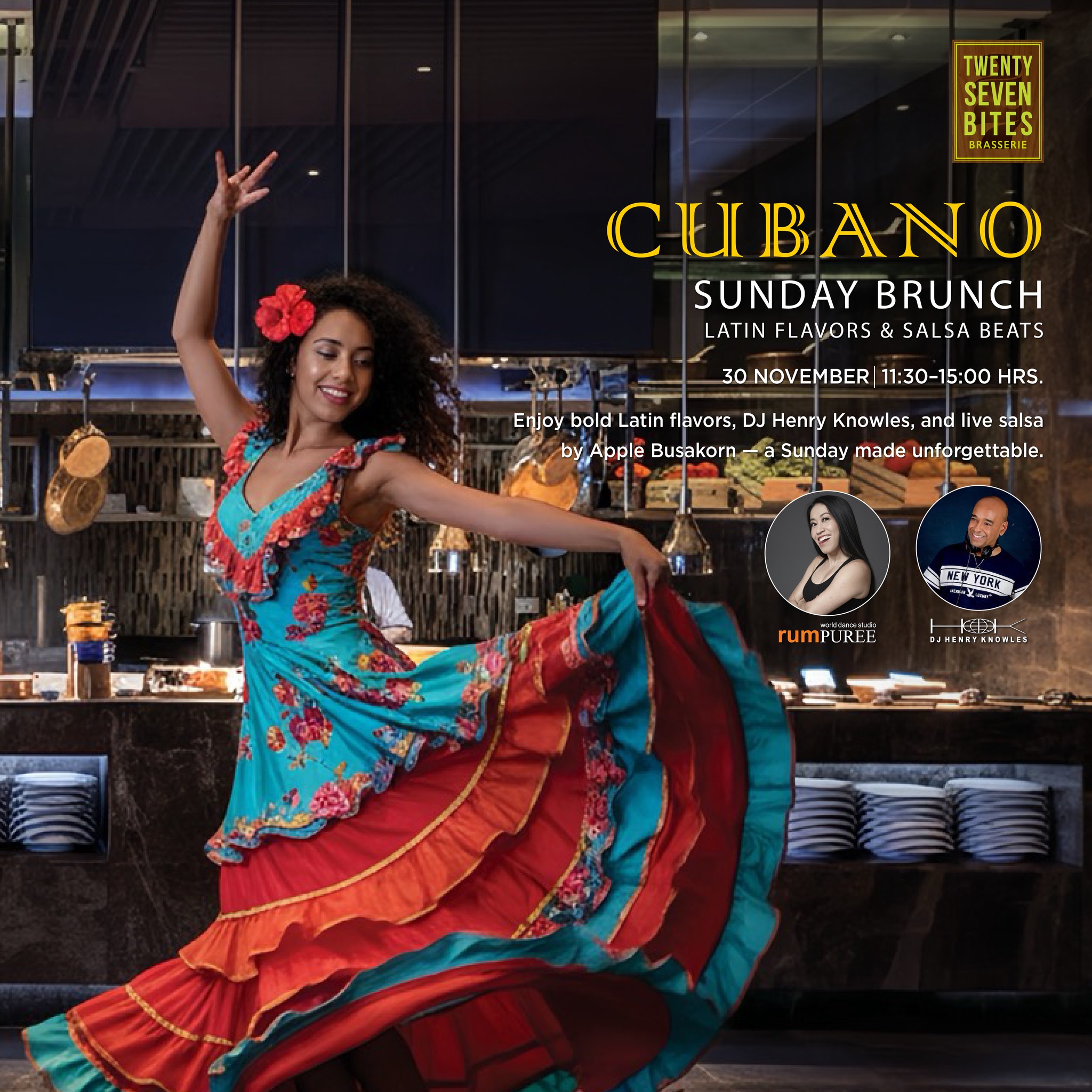 ทเวนตี้ เซเว่น ไบทส์ เรดิสัน บลู พลาซ่า บางกอก Cubano Sunday Brunch — 999 THB net (Only 30 Nov 2025)