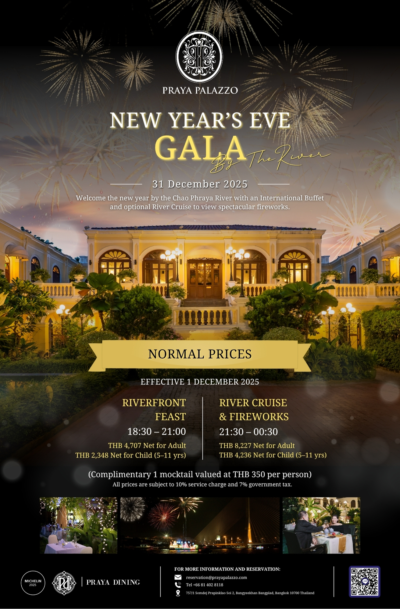 Praya Dining at Praya Palazzo, Bangkok  Special  River Front Feast (Only 31 December 2025)