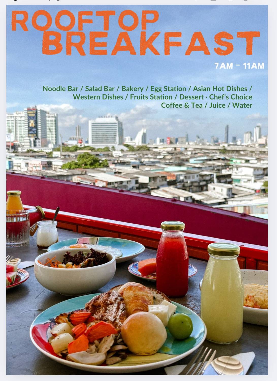 Rum&Orange Rooftop Tapas Bar Rooftop Breakfast Buffet