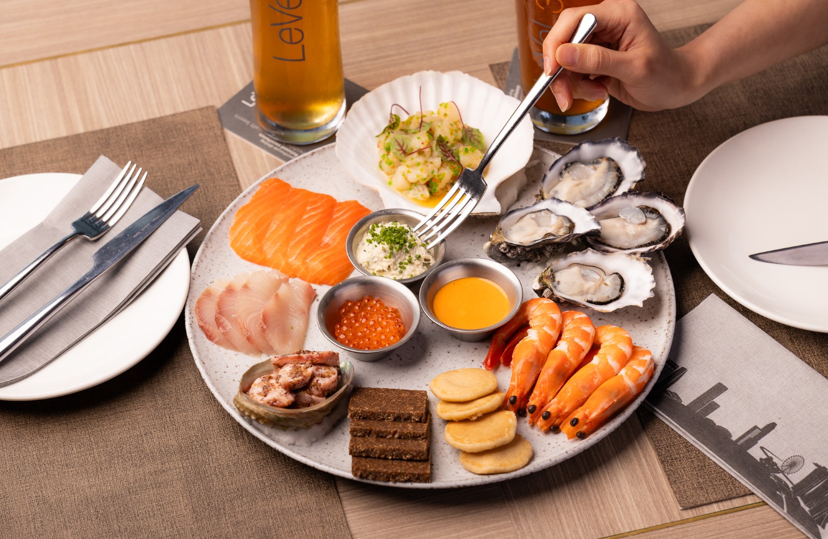 LeVeL33 Craft-Brewery Restaurant & Lounge 6 Course Contembrewery Menu paired with 1 Non-Alcoholic drink - Not the "GNT"