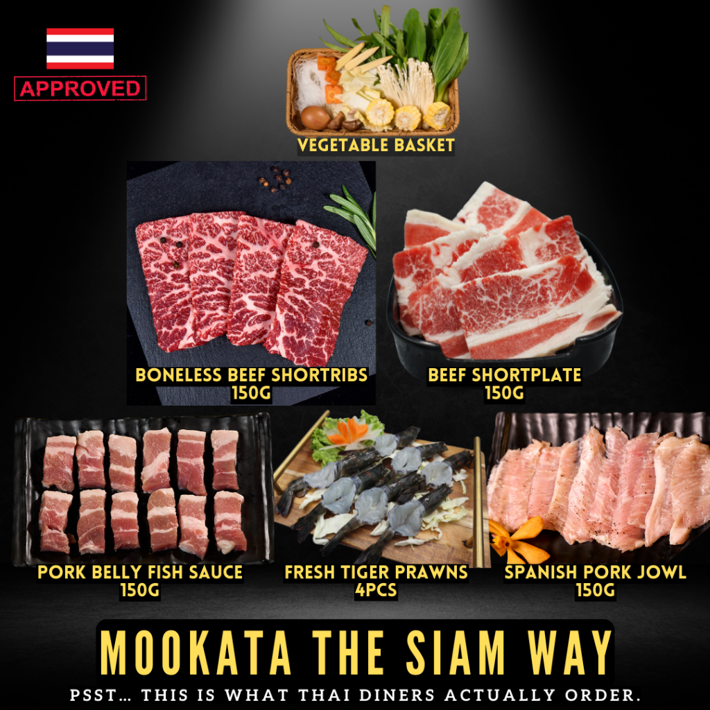 Kintub Thai Mookata Beef, Pork & Prawn Set 牛猪虾套餐 for 1-2 People