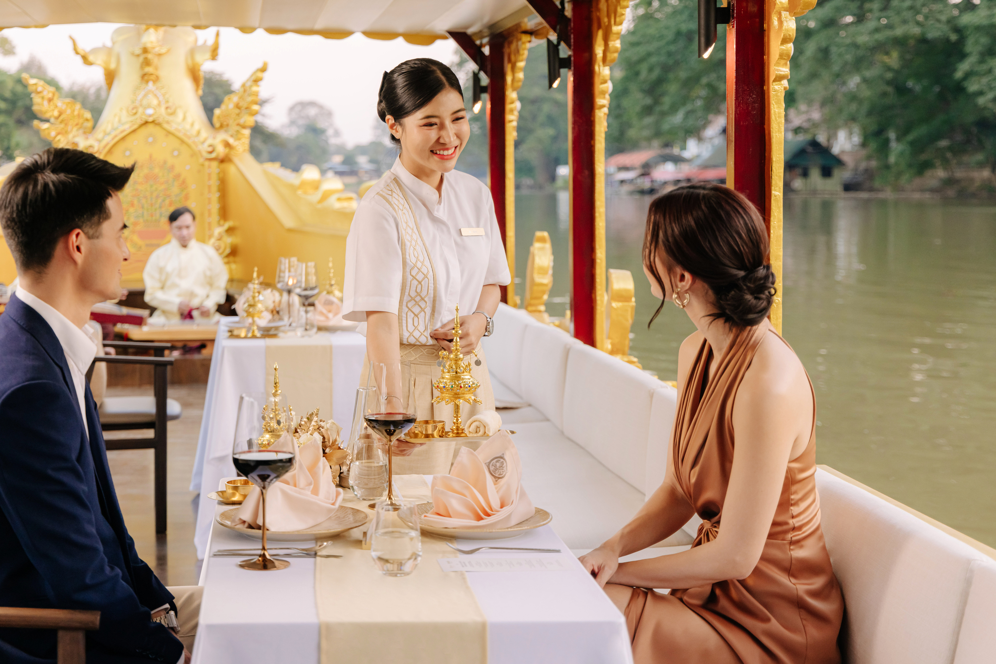 JAO Ping River Cruise at Anantara Chiang Mai Resort 7 Dinner Courses & Wine Pairing for 1 Person (Dibba Yana Chitta Dinner Cruise)