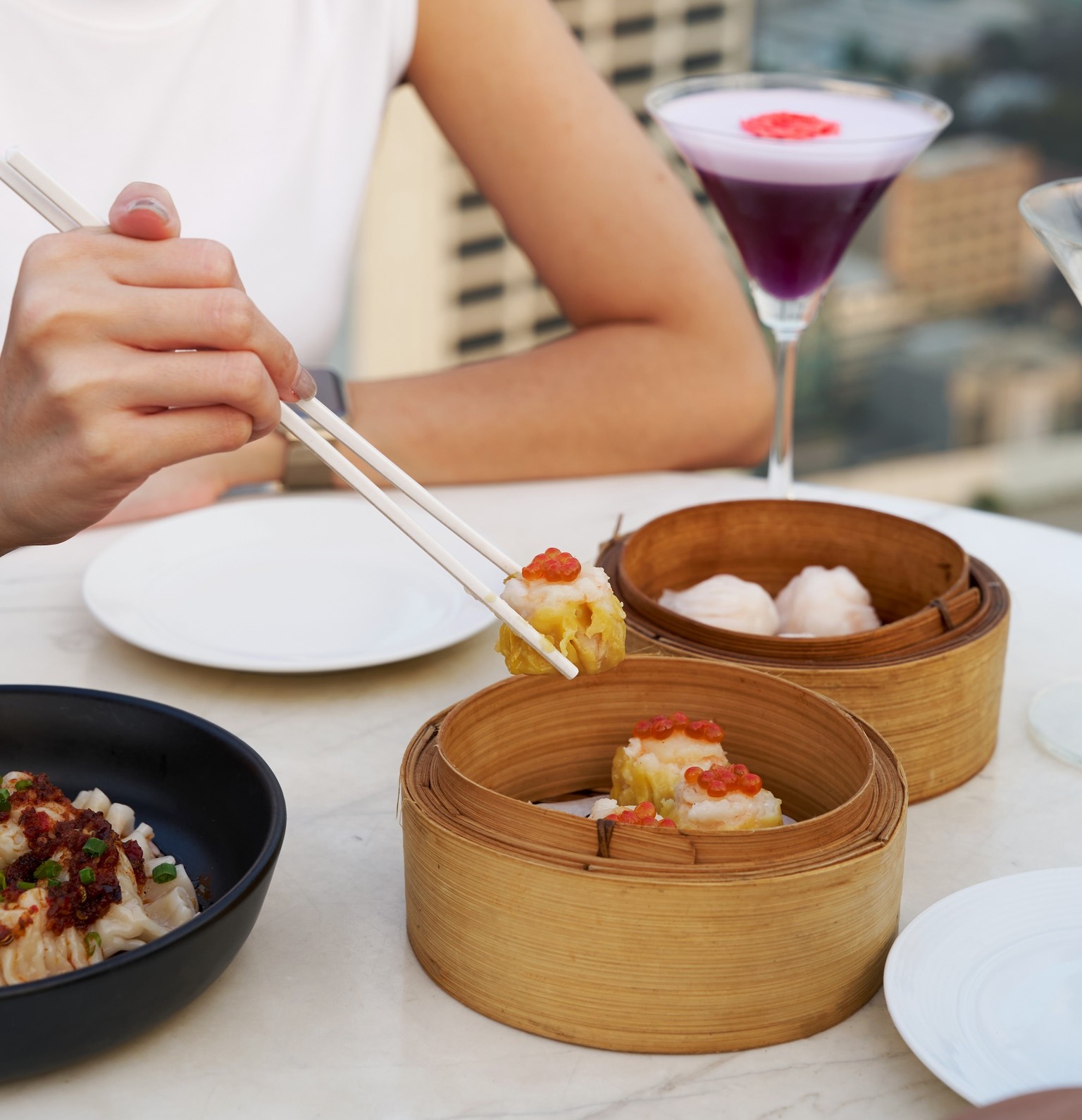 Yao Rooftop Bar Bangkok Marriott Hotel The Surawongse 3 Dishes with 2 Mocktails for 1 Person
