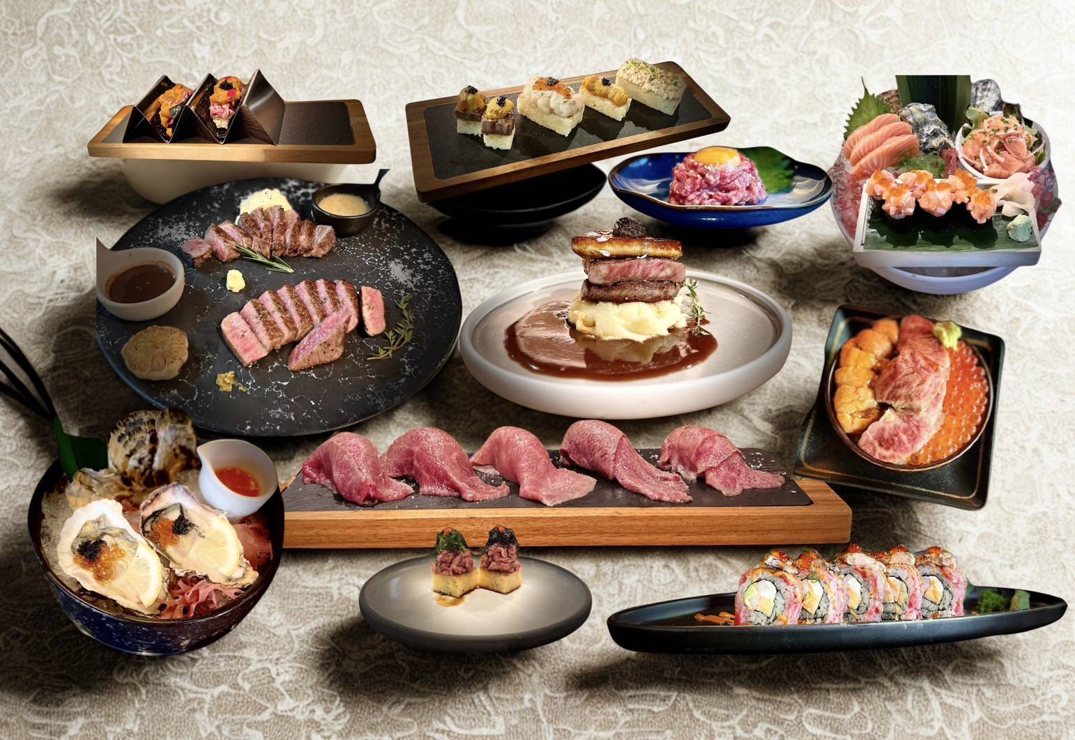 Killing Time Wagyu and Japanese glass Sharing Set for 4 People