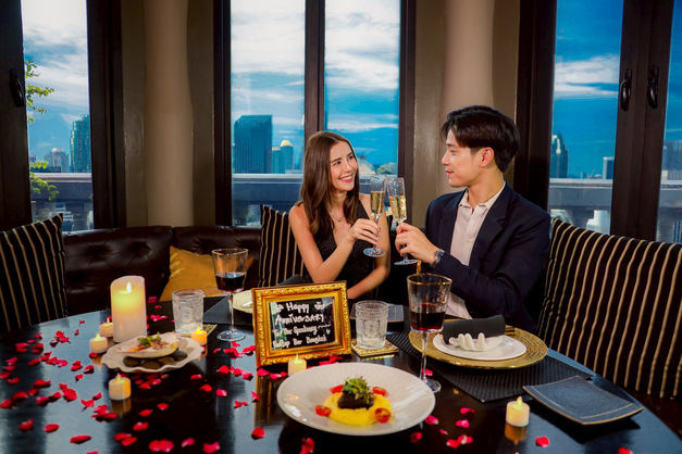 The Speakeasy Rooftop Bar Bangkok Romantic Dinner Set — 5 Courses with 1 Bottle of Wine for 2 People
