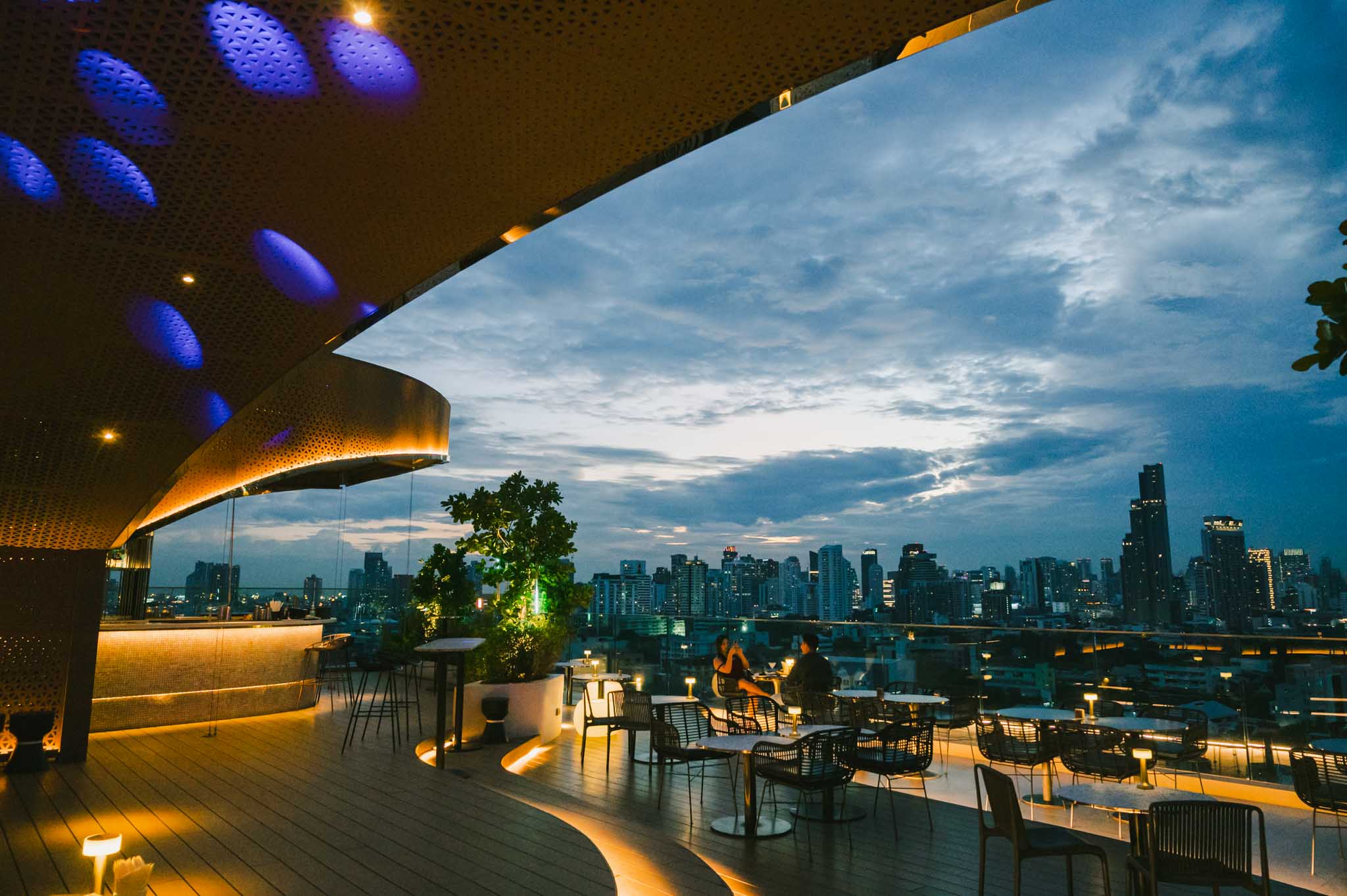SOL and LUNA BKK Rooftop 2 Bar Bites + 1 Bottle of House Wine for 4 People