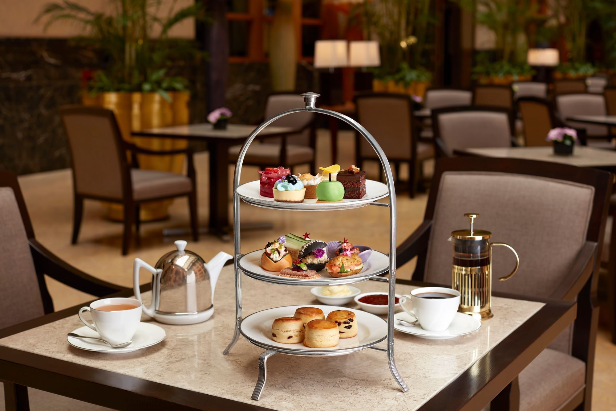 The Courtyard At The Fullerton Hotel Singapore Traditional Afternoon Tea