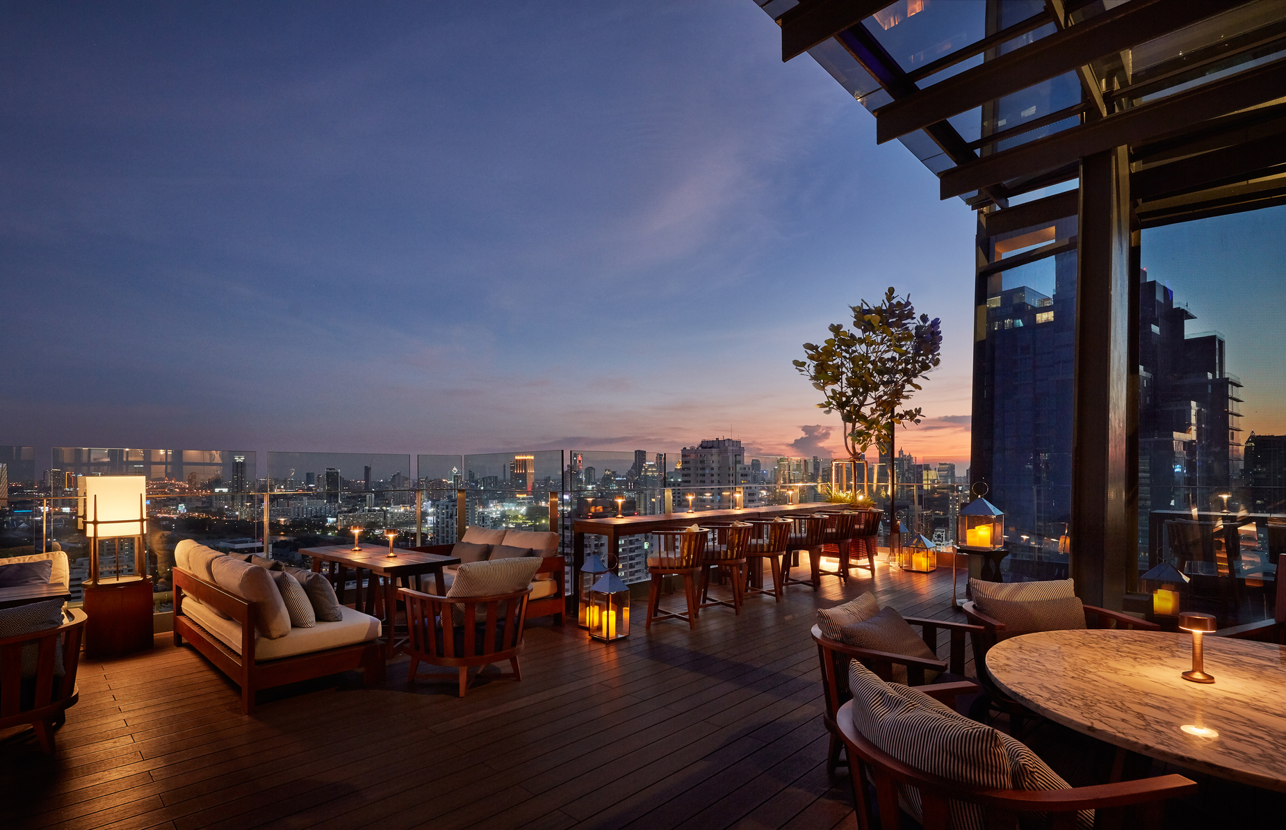 Spectrum Rooftop at Hyatt Regency Bangkok Sukhumvit Galactic Wonder: 6-Course New Year Eve Set Dinner with Free Flow Wine (Outdoor Seating) 