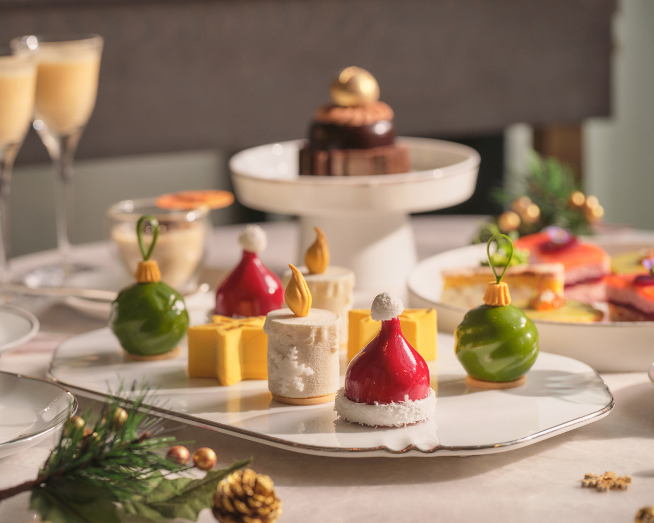 Living Room at Park Hyatt Bangkok Festive Afternoon Tea Set with 2 Prosecco or Mocktails for 2 People