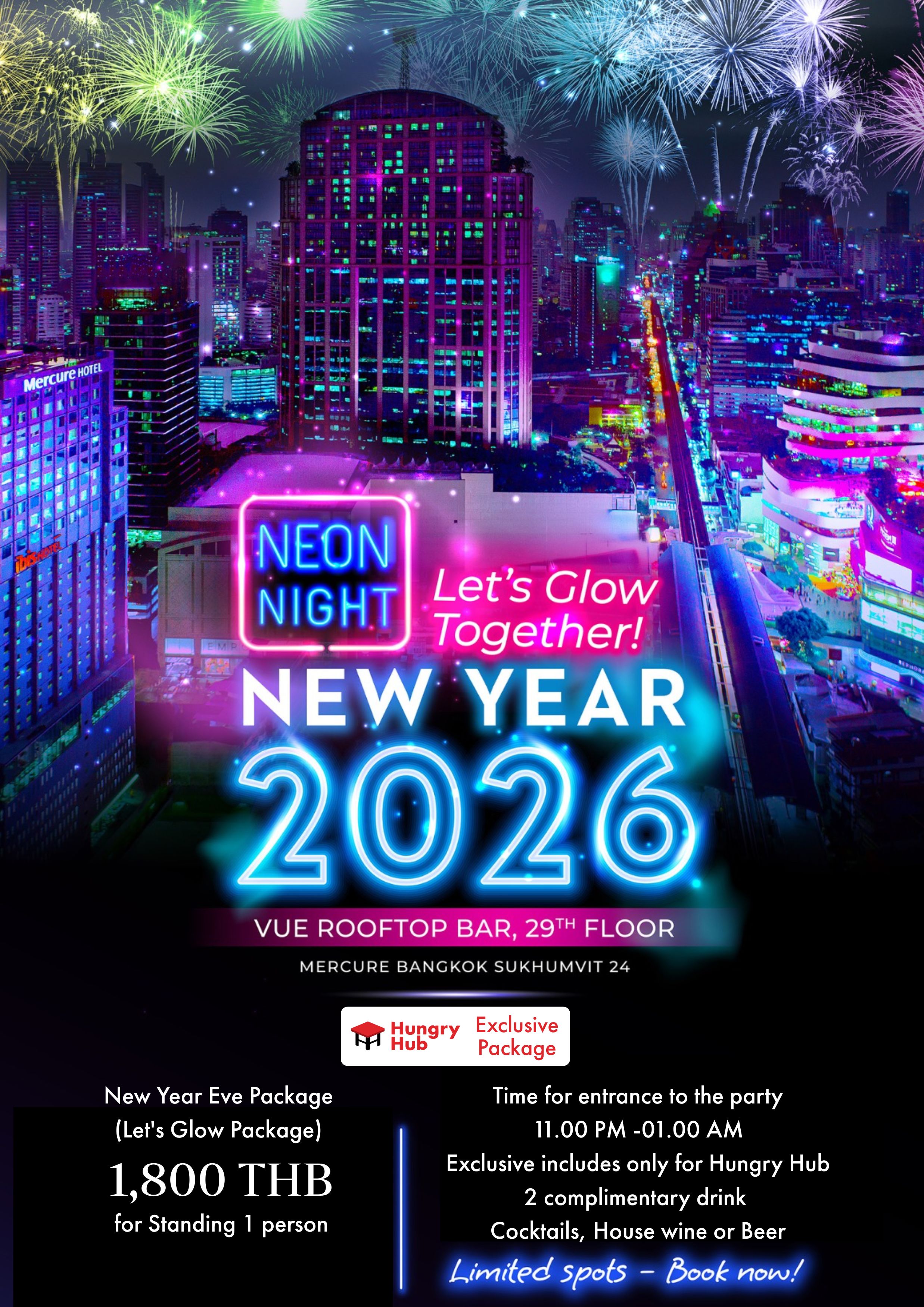 The Vue Bar Rooftop at Mercure Bangkok Sukhumvit 24  New Year Eve Let's Glow (Standing) - 31 Dec 2025