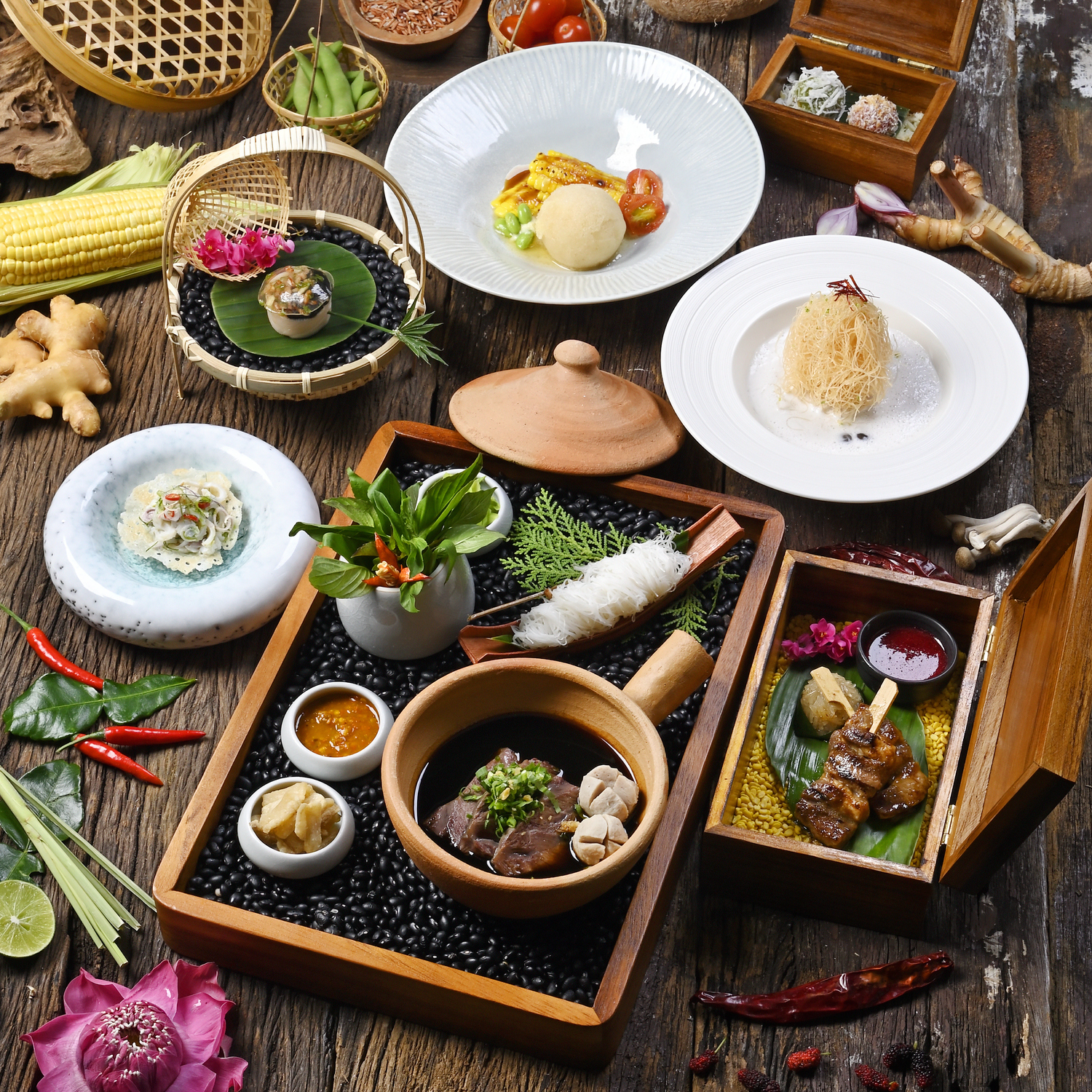 Celadon The Sukhothai Bangkok  Tasting Menu Set: 7-Course Dinner (Enjoy a complimentary bottle of wine for every two guests)